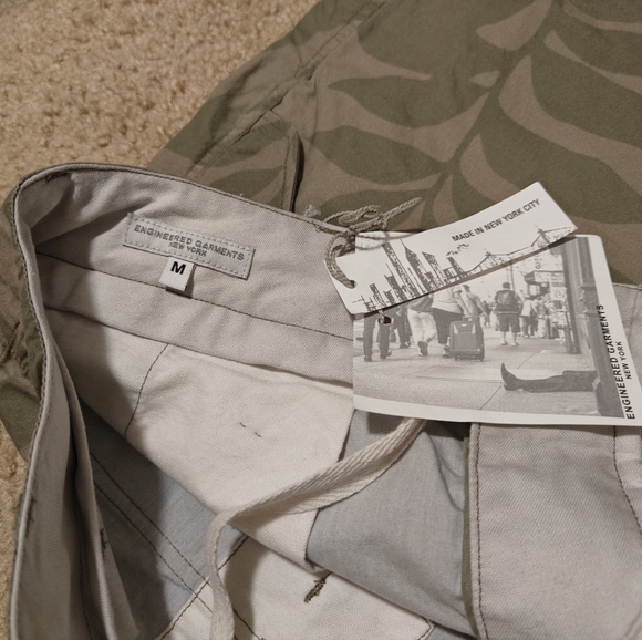 Engineered Garments Army Over Pant Made in USA Leaf Print Khaki - Picture 4 of 11